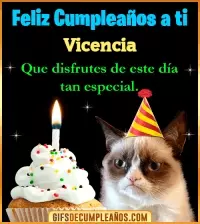 Gato meme Feliz Cumpleaños Vicencia